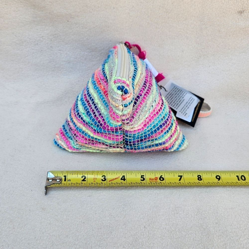 America and Beyond Samosa Bag Rad Rainbow Boho Triangle Wristlet - Picture 3 of 12